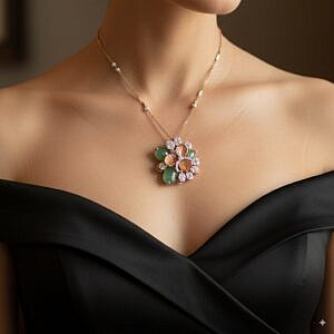 3 Layers Cluster Petals Cocktail Diamond Pendant